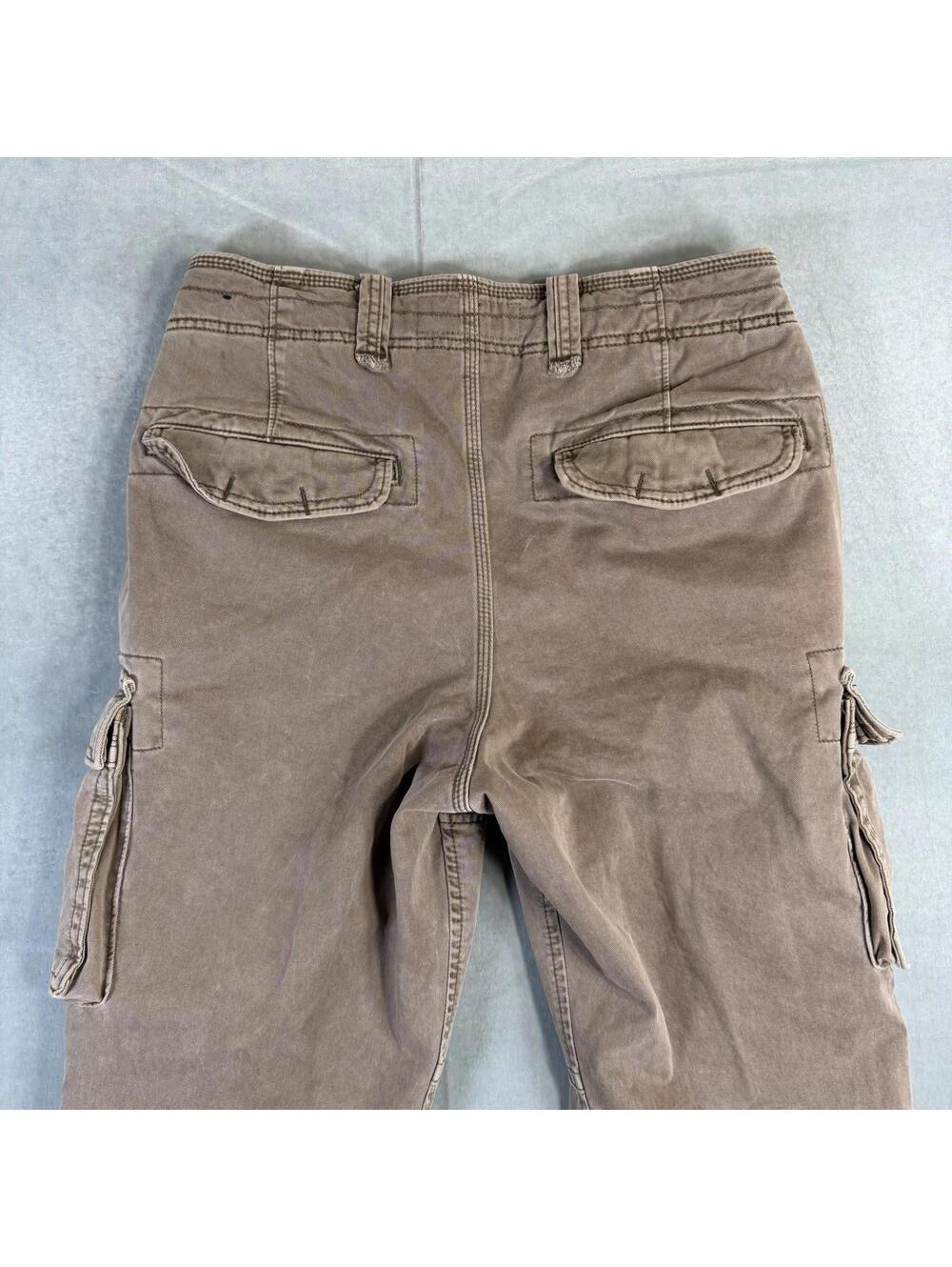 Abercrombie & Fitch Paratrooper Cargo Pants Mens 30x32 Brown Military Drawstring - Picture 4 of 8